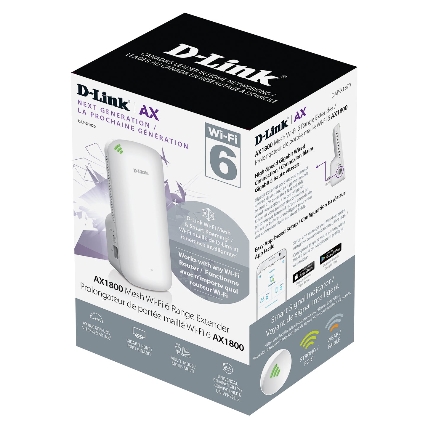Exo AX | D-Link AX1800 Mesh Wi-Fi 6 Range Extender - DAP-X1870