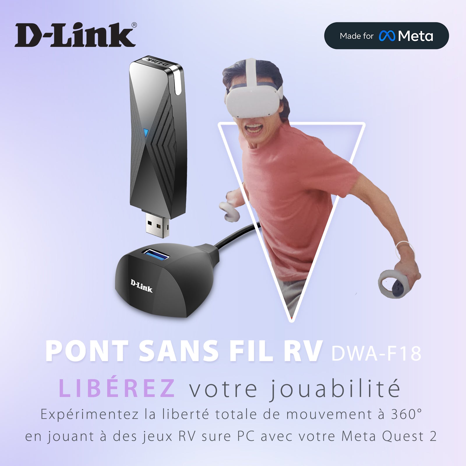 D-Link VR Air Bridge - DWA-F18 - Connect your PC to your Meta Quest 2 headset
